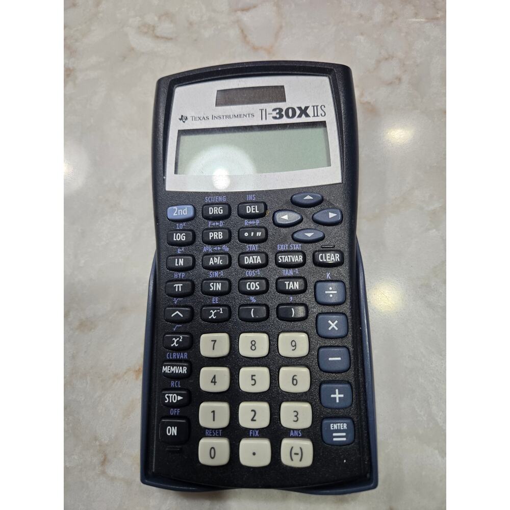 Texas Instruments TI 30X II S Calculator Solar Power Hard Case 2003 2 Line Displ